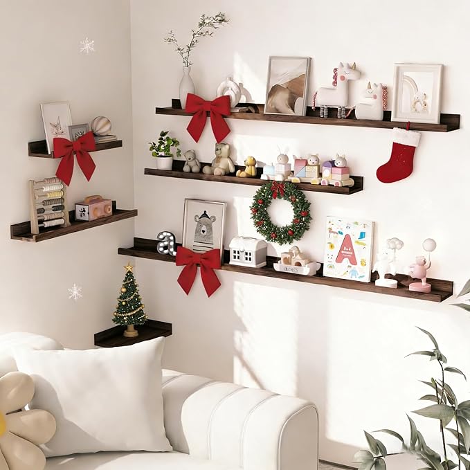 Heimlove Picture Ledge Shelf, Floating Shelves Set of 2, 24 Inches Picture Shelf - Image 4