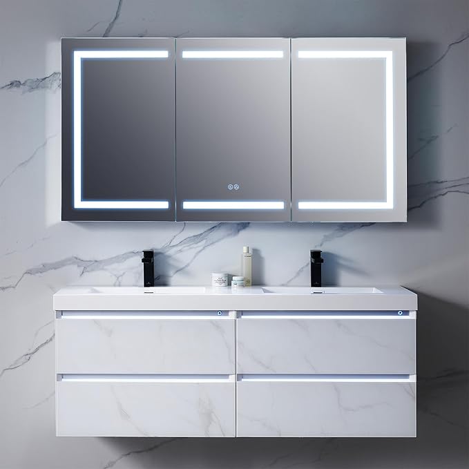 Blossom 60-Inch LED Lighted Mirror Medicine Cabinet - Image 3