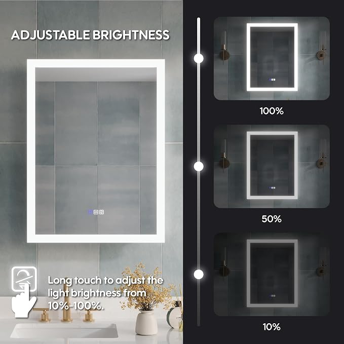 WELLFOR 24 x 32 Inch LED Medicine Cabinet - Image 9