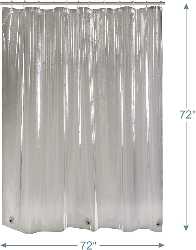 AmazerBath Transparent Black Shower Curtain Liner, 72x72 Shower Liner, - Image 6