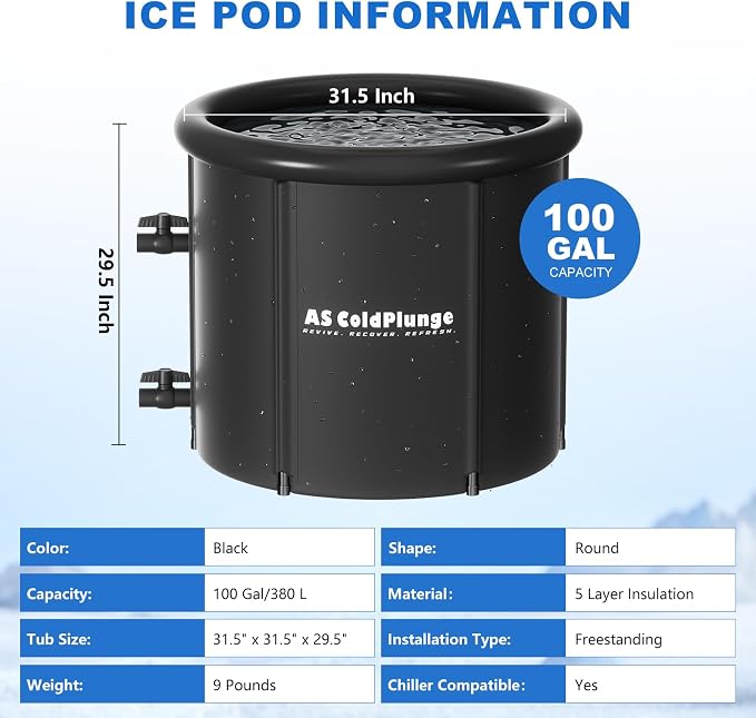 Ice Bath Chiller & Cold Plunge Tub Kit, 1/3HP Cold Plunge Chiller - Image 4