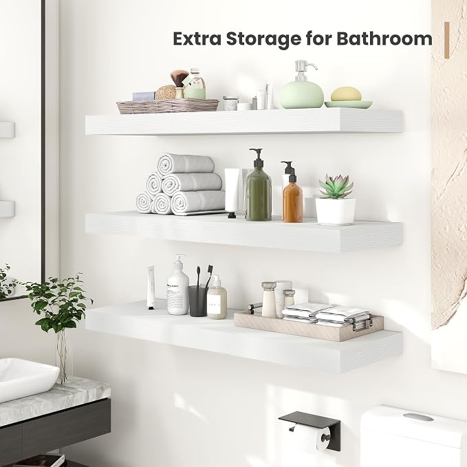 Heimlove 12 Inch Deep Floating Shelves, 16 x 12 inches Long Wall Shelf - Image 2