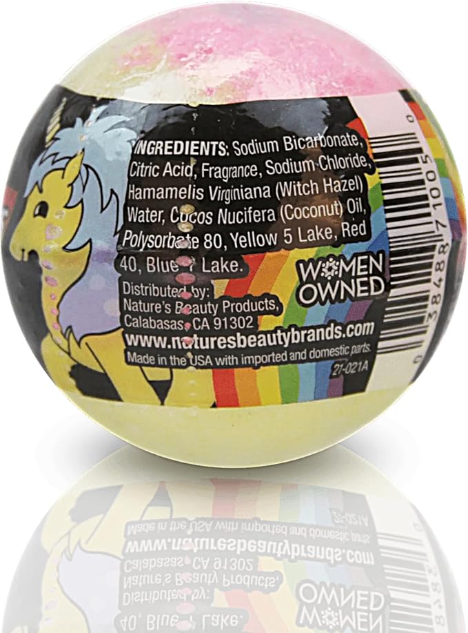 Nature's Beauty Unicorns & Rainbows, Non-Staining, Fun Bubbly Fizzy Spa Bomb - Image 7