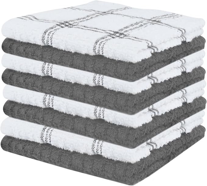 DAN RIVER Premium Dish Cloth 100% Cotton 12 X 12 Inches |Pack of 8|-Ultra Soft by DanRiver