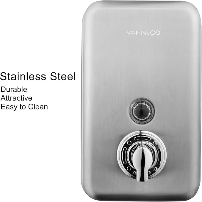 Commercial Wall Mount Stainless Steel Foaming Soap Dispenser, 40 oz Industrial - Image 2