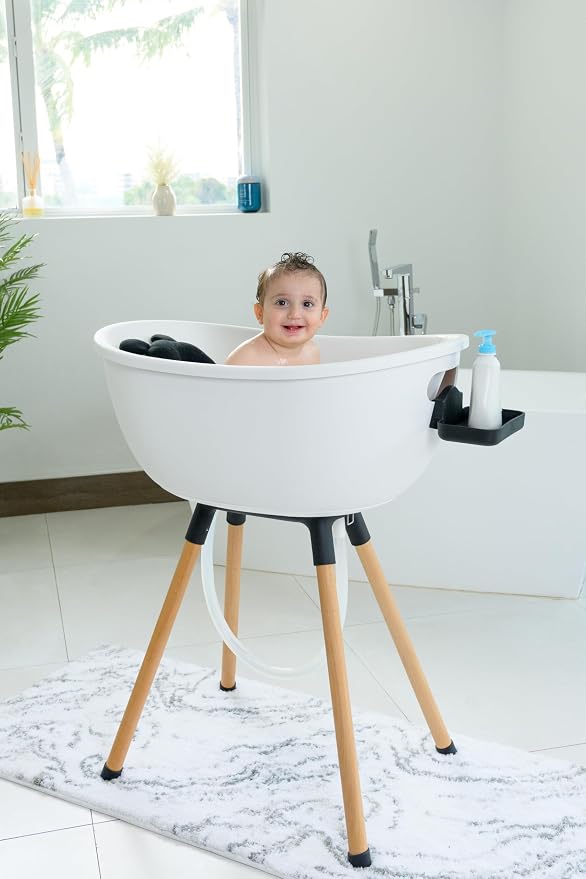 Luxury Baby Bathtub with Wooden Stand – 3-Stage Convertible, Ergonomic & - Image 5