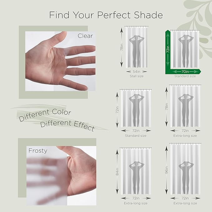 Stitch & Stone Shower Curtain Liner, Premium Lightweight Durable Waterproof 4g - Image 4