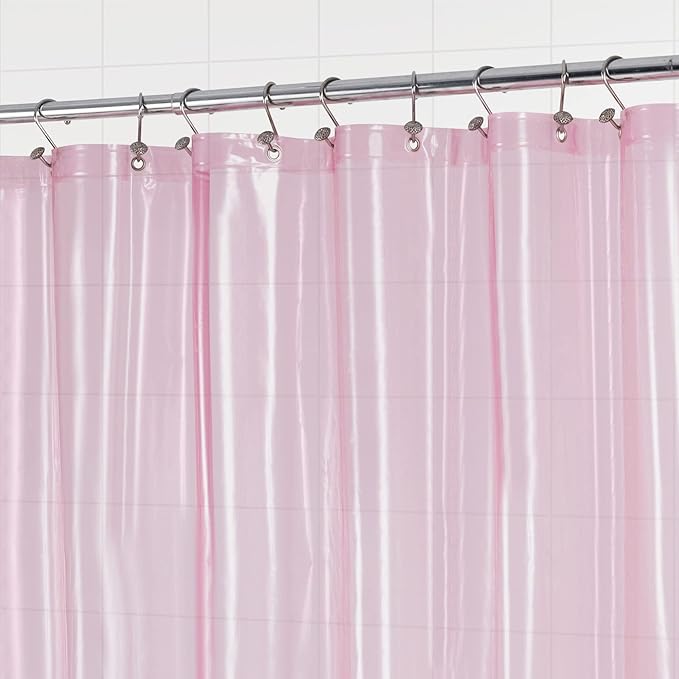Barossa Design Clear Pink Stall Shower Curtain Liner - Image 4