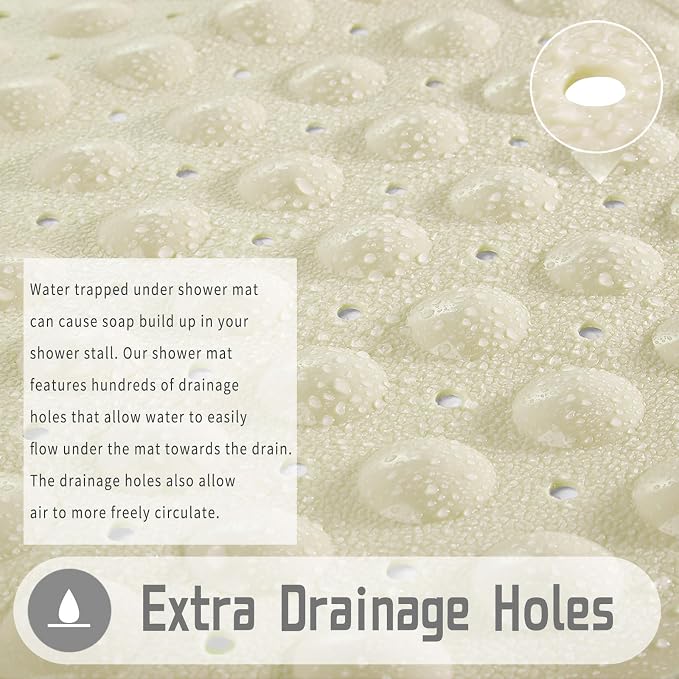 Yimobra Shower Stall Mat Non Slip, 21x21 Inch, Soft Square Bath Mat - Image 4