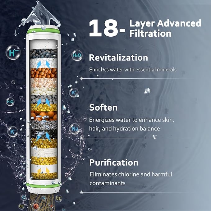 Filtered Shower Head with Handheld, High Pressure Water Flow and Multiple Spray - Image 3