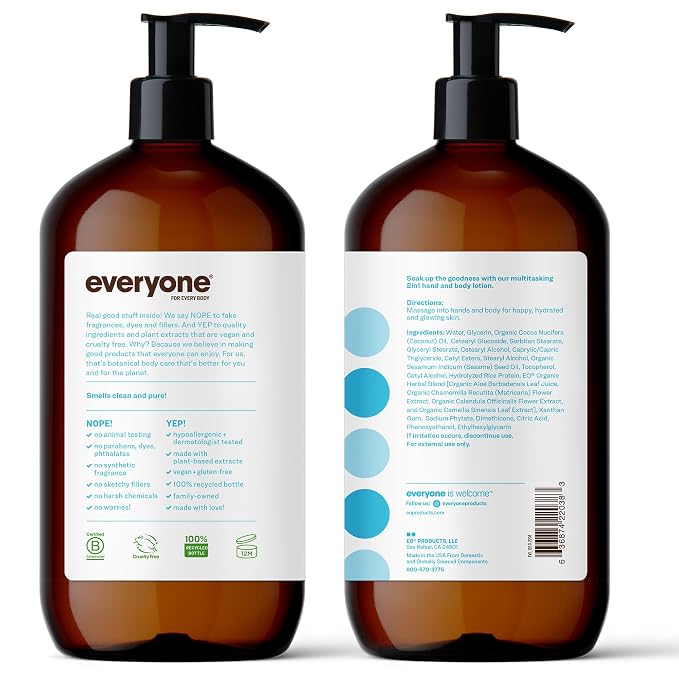 Everyone 2-in-1 Lotion for Hands/Body, 32 ounce Unscented made for Men and Women - Image 2