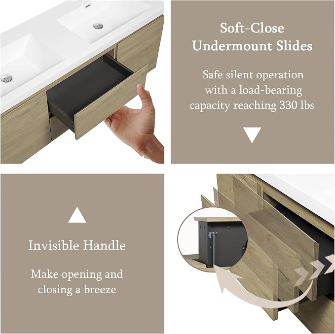 60" Floating Bathroom Vanity - Image 8