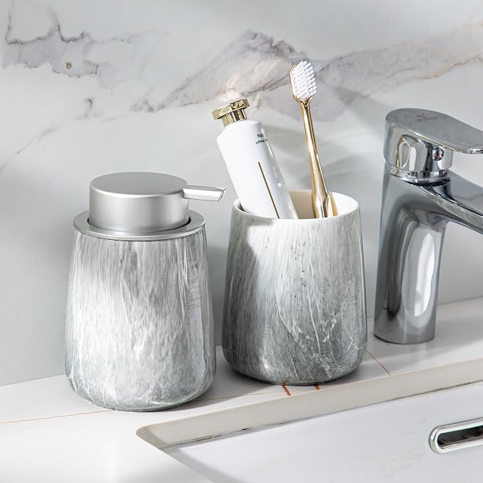 Enra Ceramic Foaming Soap Dispenser, 12 oz GrayHand Foam Soap Dispenser - Image 4