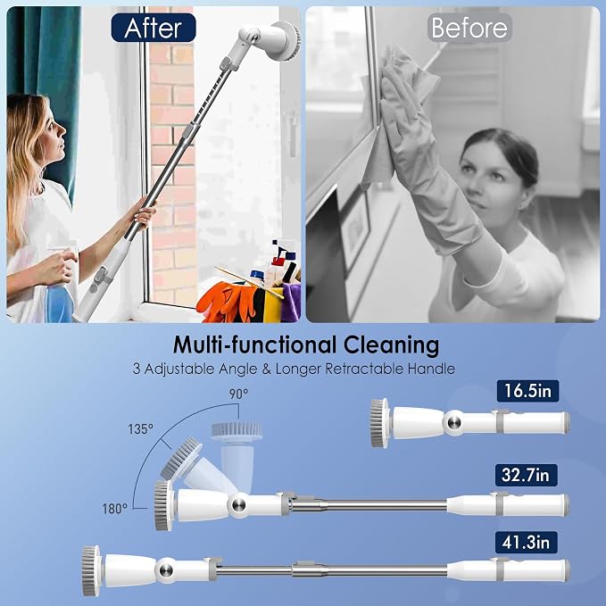 Marchpower Electric Spin Scrubber, Power Shower Scrubber Cordless Cleaning - Image 4