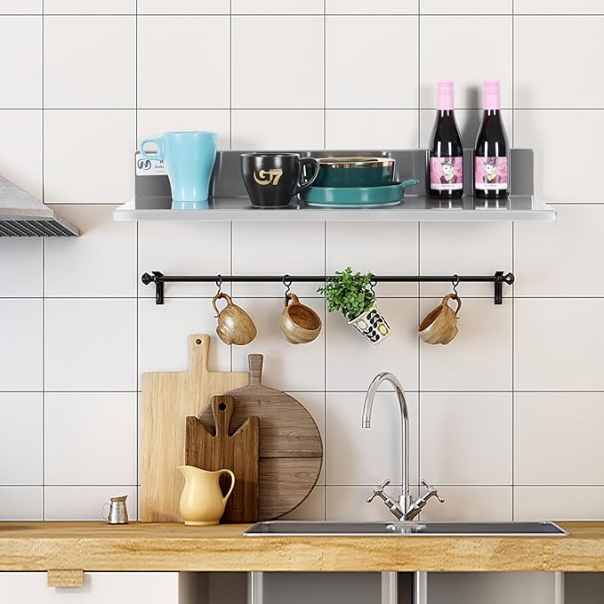 HALLY Stainless Steel Wall Shelf 8.6 x 16 Inches 44 lb, NSF Commercial Heavy - Image 2
