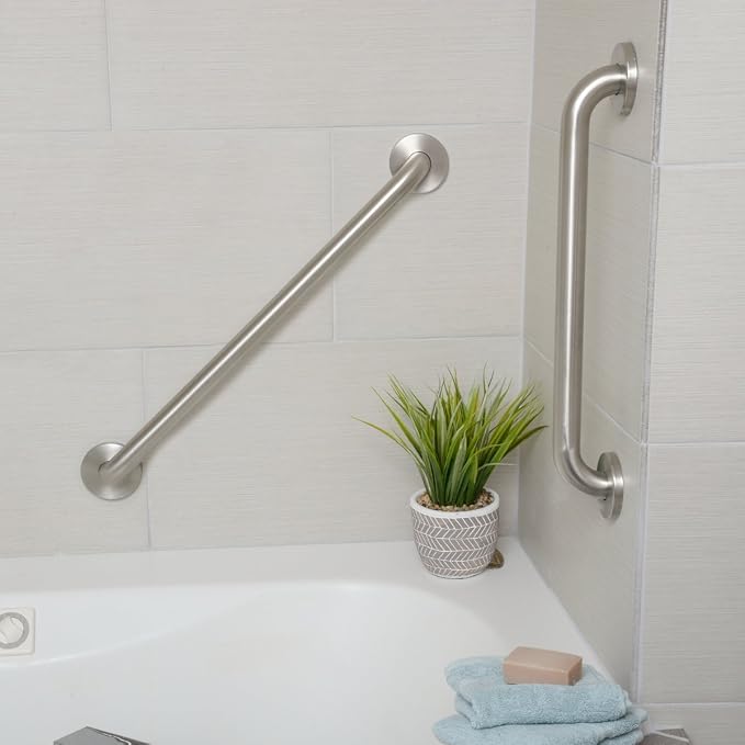 Amazon Basics Bathroom Handicap Safety Grab Bar, 18 Inch Length, 1.25 Inch - Image 5