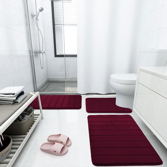 Buganda Memory Foam Bath Mat, Ultra Soft and Non-Slip Bathroom Rugs, Water - Image 2