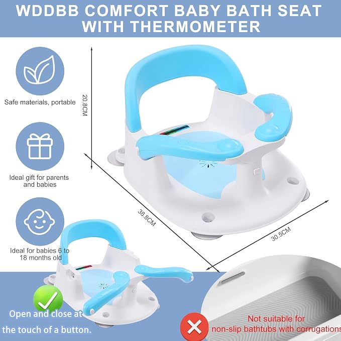 Baby Bath seat for Babies 6 Months & up, 360° Stable Toddler Bath Chair - Image 5