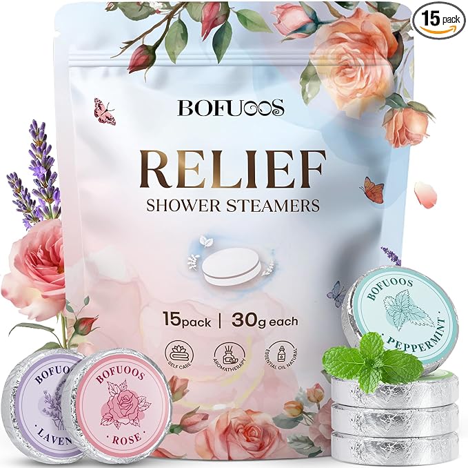 Shower Steamers Aromatherapy 15 Pack, Shower Bombs by BofuoosBathSpa