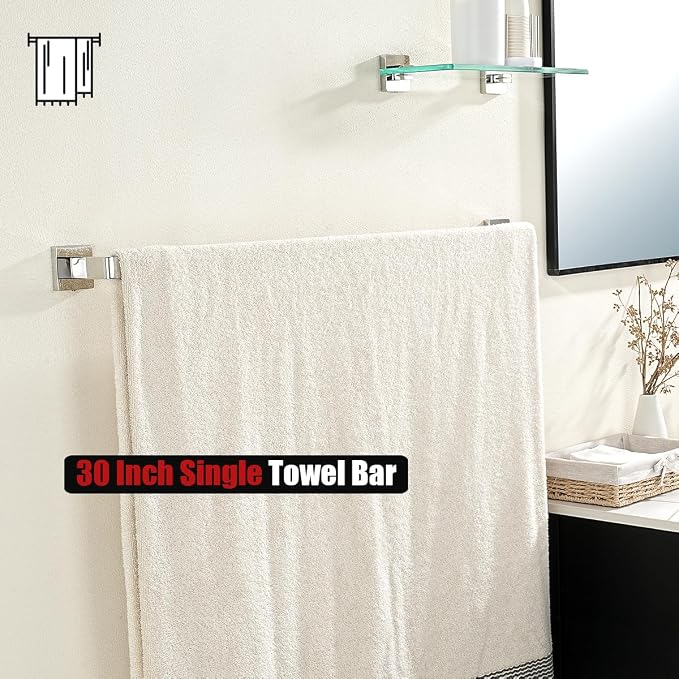 JQK Polished Towel Bar, Rounded Edges 32.36 Inch Towel Rack, 304 Stainless - Image 7