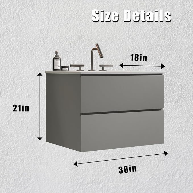 Wall Mounted Floating Bathroom Vanity - Image 7