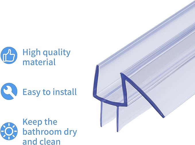 2-Pack ShowerDoor Bottom Seal 3/8" x 39" Polycarbonate Frameless Ultra Clear - Image 7