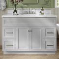 ARIEL 49" Grey Bathroom Vanity 1.5" Edge Italian Carrara Marble Countertop & by Ariel