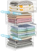 4-Tier Sliding Closet Organizers and Storage Shelves, Stackable Closet Shelf by Hongtamoya
