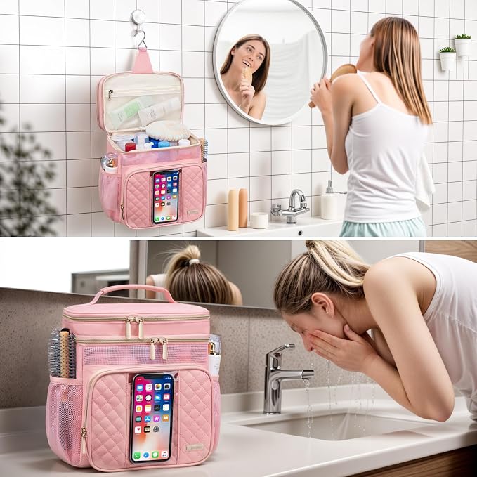 Large Toiletry Bag for Women Men, Bathroom Bag, Water Resistant Shower Bag - Image 8