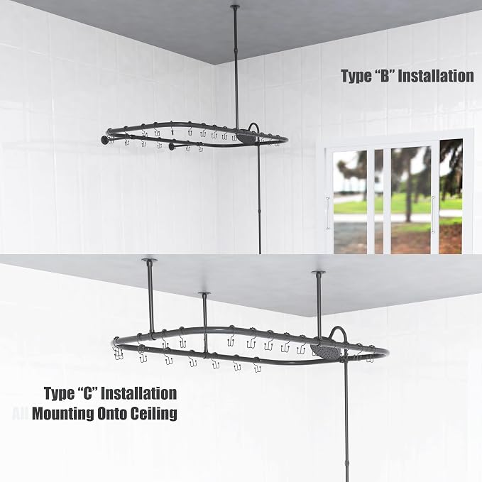 Clawfoot Tub Shower Kit, with Add On Bathcock Diverter Faucet and 48 Inch x 27 - Image 7