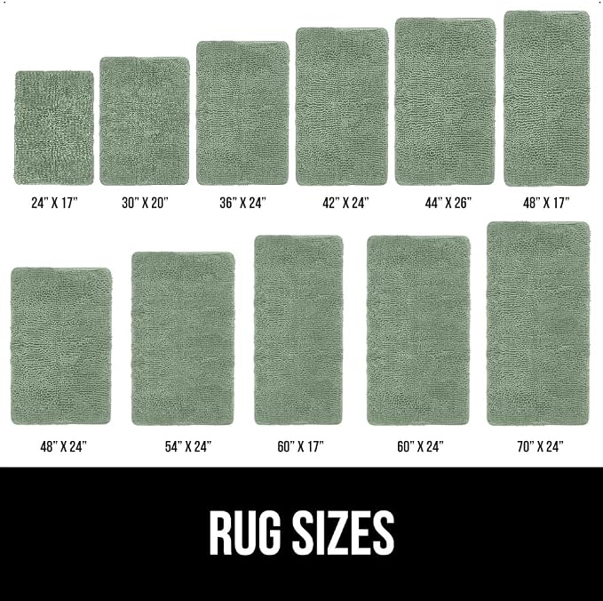 GORILLA GRIP Bath Rug Mat 60x17, Soft Absorbent Chenille, Quick Dry Microfiber - Image 6