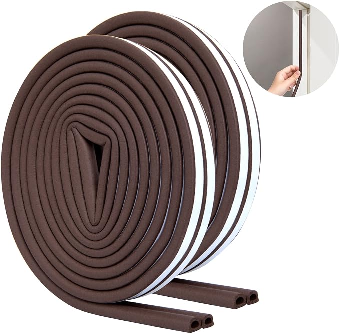 SUNMON Weather Stripping Door Seal Strip, 33Feet D-Type Soundproofing, Self - Image 8