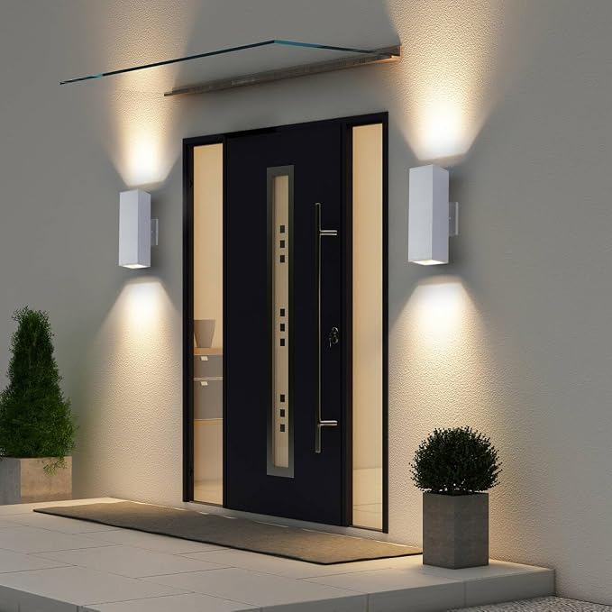 Cerdeco Aluminum Modern Outdoor Wall Light, Exterior Outdoor Wall Sconce Up - Image 4