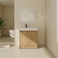 30 inch Bathroom Vanity with Sink, Single Resin Sink Freestanding Bathroom by SanMerah