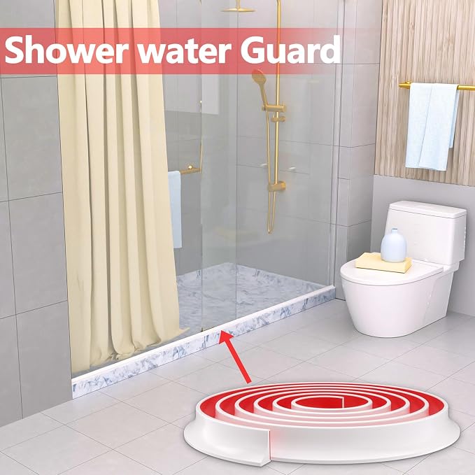New Collapsible Shower Threshold Water Dam, Self Adhesive Silicone Waterproof - Image 7