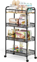 TOOLF 4-Tier Rolling Cart, Metal Utility Cart, Slide Out Storage Cart by TOOLF