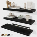 Fun Memories Black Floating Shelves Wall Shelf 24 Inch Long, Rustic Bathroom by FunMemories