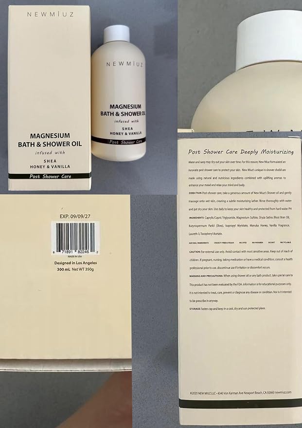 New Miuz Magnesium InShower Body Conditioner Soft Skin Post Shower Care - Image 9
