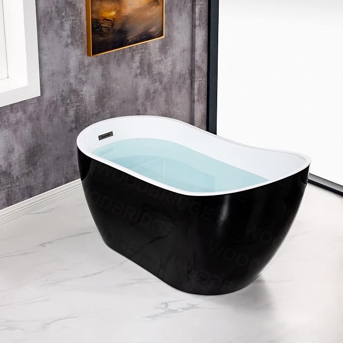 WOODBRIDGE 54" Freestanding White Acylic Soaking Bathtub - Image 13