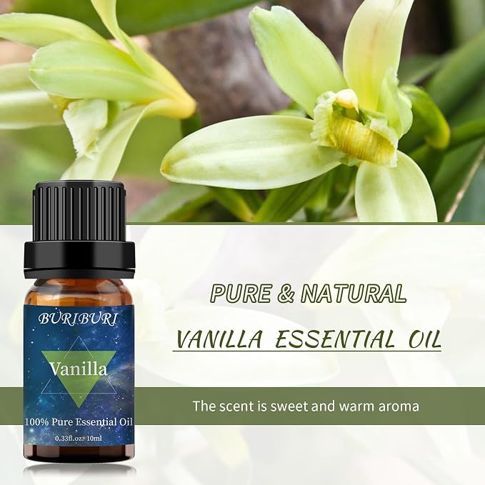 BURIBURI Vanilla Oil and Jasmine Essential Oil, 100% Pure, Organic Aromatherapy - Image 2