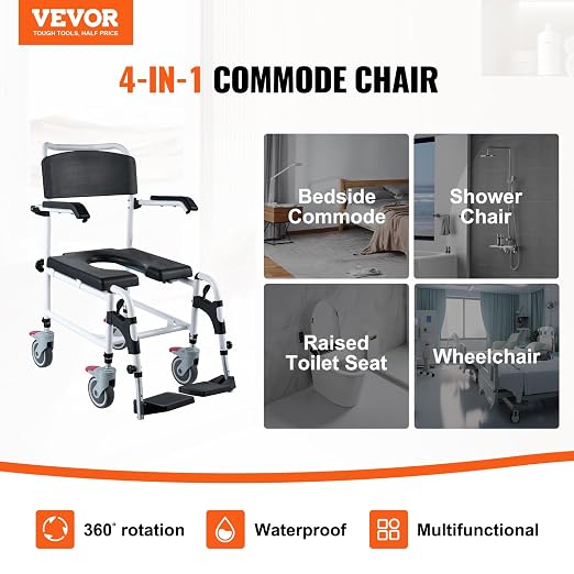 VEVOR Shower Commode Wheelchair - Image 2