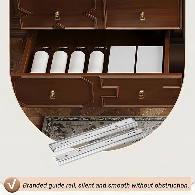 Solid Wood Bathroom Vanity 68Inch, Freestanding Bathroom Vanity Includes LED - Image 5