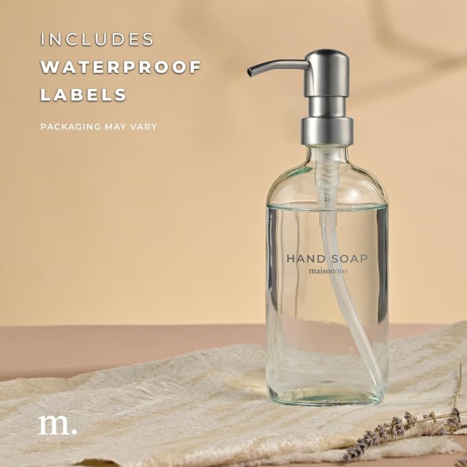 MaisoNovo Soap Dispenser 1-Piece Set | 16.9oz Clear Bottles - Image 6