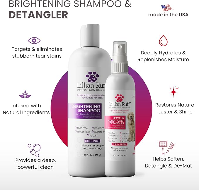 Lillian Ruff PRO Formula Ultra Brightening Dog Shampoo & Leave-in Conditioner - Image 2
