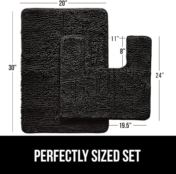 GORILLA GRIP Bathroom Rug Sets, Soft Chenille 2 Piece Area Rugs Set, Toilet - Image 2