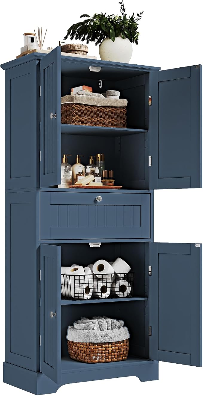 ChooChoo 51" H Tall Bathroom Floor Cabinet, Modern Bathroom Storage Cabinet - Image 9