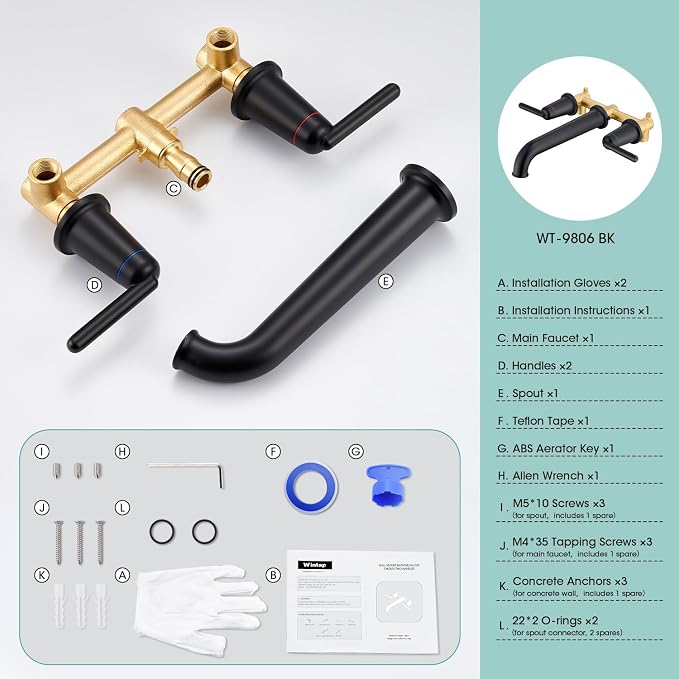 Wall Mount Tub Filler Tub Faucet - Image 8