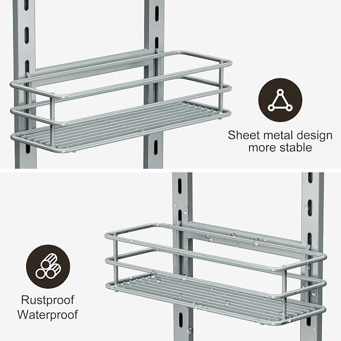 Orimade Adjustable Anti-Slip Shower Caddy Over Shower Head, Rustproof Bathroom - Image 5
