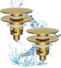 Hibbent 2 Pack All Metal Bathroom Sink Stopper, Universal Pop Up Drain Strainer by Hibbent