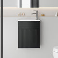 eclife 16" Small Bathroom Vanity Sink Combo, Modern Painted Wall Mounted by eclife